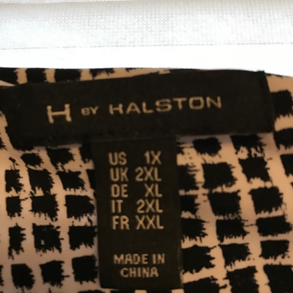 H by halston black and white patterned dress 1X - Picture 2 of 5